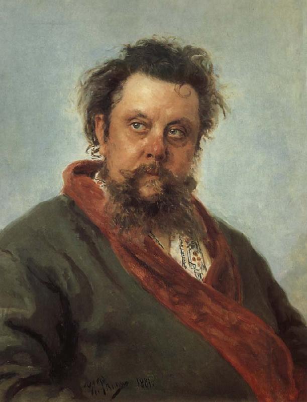 Ilya Repin Portrait of Modest Moussorgski Sweden oil painting art